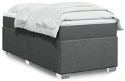 vidaXL Cama com molas/colchão 90x200 cm tecido cinzento-escuro