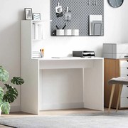 vidaXL Escrivaninha Branca Branca MDF Compacta Inserções Decorativas