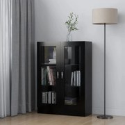 vidaXL Armário vitrine 82,5x30,5x115 cm derivados de madeira preto