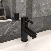 vidaXL Torneira para lavatório de casa de banho 130x176 mm preto
