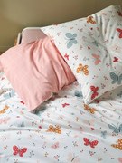 Conjunto capa de edredon + fronha de almofada para criança Borboletas rosa medio estampado