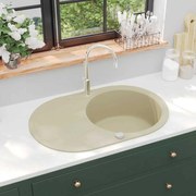 Lava-louça com 1 cuba oval granito bege