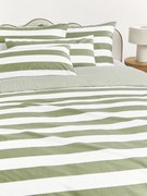 Capa de edredão reversível em algodão às riscas Lorena