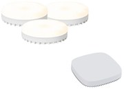 Conjunto de 3 lâmpadas LED inteligentes GX53 reguláveis RGB 9W 806LM 2700K-6500K incl. Hub Inteligente Zigbee