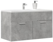 vidaXL Móvel p/ lavatório 90x38,5x46 cm deriv. madeira cinza cimento