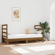 Estrutura sofá-cama de puxar 2x(90x190)cm pinho maciço castanho