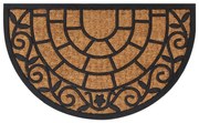 vidaXL Tapete de porta semicircular 45x75 cm borracha e fibra de coco