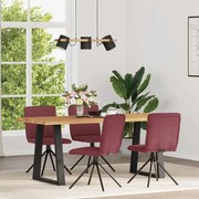 vidaXL Cadeiras de jantar 4 pcs tecido vermelho tinto