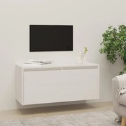 vidaXL Armário de parede 80x30x35 cm madeira de pinho maciça branco