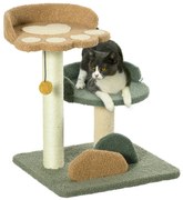 PawHut Arranhador para Gatos Pequeno Centro de Atividades para Gatos com Cama Poste de Sisal e Bola Suspensa 43x39x52 cm Multicor