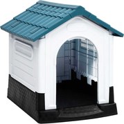 vidaXL Casota para cães 57x68x66 cm polipropileno azul