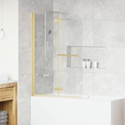 vidaXL Enclosure de Chuveiro Ouro 95 x 140 cm Vidro ESG e Alumínio