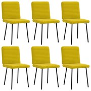 vidaXL Cadeiras de jantar 6 pcs veludo amarelo