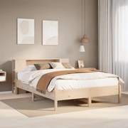 vidaXL Cama com estante sem colchão 120x200 cm pinho maciço