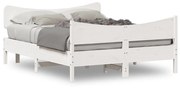vidaXL Cama sem colchão 160x200 cm madeira de pinho maciça branco