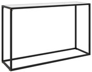 Mesa consola 120x35x75 cm vidro temperado branco