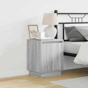 vidaXL Cômodas de Cabeceira com Luzes LED 2 pcs Cinza Sonoma 39x34,5x50 cm