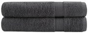 vidaXL Toalhas premium SOLUND 2 pcs 100x200 cm 600 gsm antracite