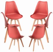 Pack 6 Cadeiras Synk Basic - Vinho Tinto