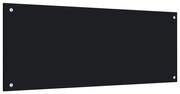 vidaXL Painel anti-salpicos de cozinha 100x40 cm vidro temperado preto