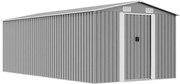 vidaXL Abrigo de jardim 257x489x181 cm metal cinzento