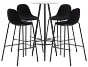 vidaXL 5 pcs conjunto de bar tecido preto