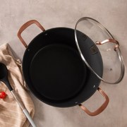 Panela Polka Fantasy 28 Pot Golden Diâmetro 28 cm, capacidade 7,1 l, alumínio forjado, revestimento antiaderente Platinum Plus Teflon, livre PFOA, ade