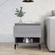 vidaXL Mesa de apoio 50x46x50 cm derivados de madeira cinzento sonoma