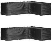 Capas p/ mobília jardim forma de L 2 pcs 16 ilhós 260x210x80 cm