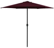 vidaXL Guarda-sol de jardim com poste de alumínio 270x246 cm bordô