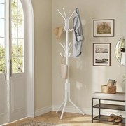 Cabide metálico 48 x 43 x 175 cm com ganchos para roupas e acessórios, branco