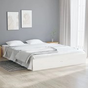 vidaXL Estrutura cama pequena casal 120x190 cm pinho maciço branco