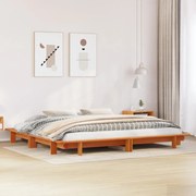 vidaXL Cama sem colchão 180x200 cm pinho maciço castanho-mel