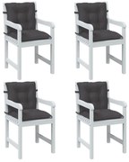 vidaXL Almofadões lombares p/ cadeiras 4pcs mesclado tecido antracite
