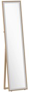 HOMCOM Espelho de Pé 157x37 cm com Moldura em MDF Espelho de Parede Retangular  com 2 Formas de Utilização Madeira e Prata | Aosom Portugal