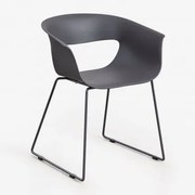 Cadeira De Jantar Em Polipropileno E Ferro Alanys Cinza Grafito - Sklum