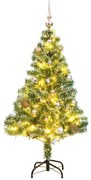 vidaXL Árvore de Natal artificial c/ 150 LEDs conj. bolas e neve 150cm