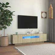 Móvel de TV com luzes LED 160x35x40 cm carvalho sonoma