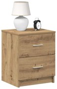 vidaXL Mesa de cabeceira com 2 gavetas 40x36x50 cm carvalho artisiano