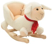 vidaXL Animal de baloiçar ovelha em pelúcia 60x32x50 cm branco