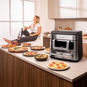 Fritadeira de ar Cecofry FoodCourt 18000 4Pizza e Forno de 18L com pedra para pizza