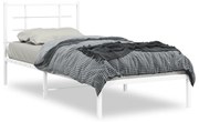 vidaXL Estrutura de cama com cabeceira 90x200 cm metal branco