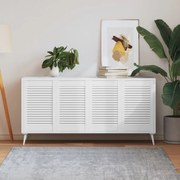 vidaXL Portas de armário 4 pcs design de persiana pinho maciço branco