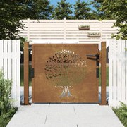 Portão de jardim 105x105 cm aço corten design árvore