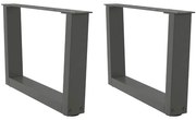 vidaXL Pés para mesa de centro em V, 2 peças, antracite, 60x(30-31,3) cm, aço