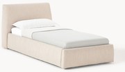 Cama de solteiro estofada com arrumação Cloud