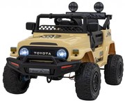 Jipe elétrico para Crianças Toyota FJ Cruiser 12V 4x4, Rodas Espuma EVA, Assentocouro ecológico Bege