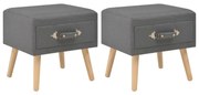 vidaXL Mesas-de-cabeceira 2 pcs 40x35x40 cm tecido cinzento-escuro