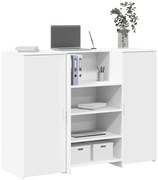 vidaXL Balcão de recepção 135x50x103,5 cm derivados de madeira branco