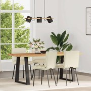 vidaXL Cadeiras de jantar 4 pcs veludo cor creme